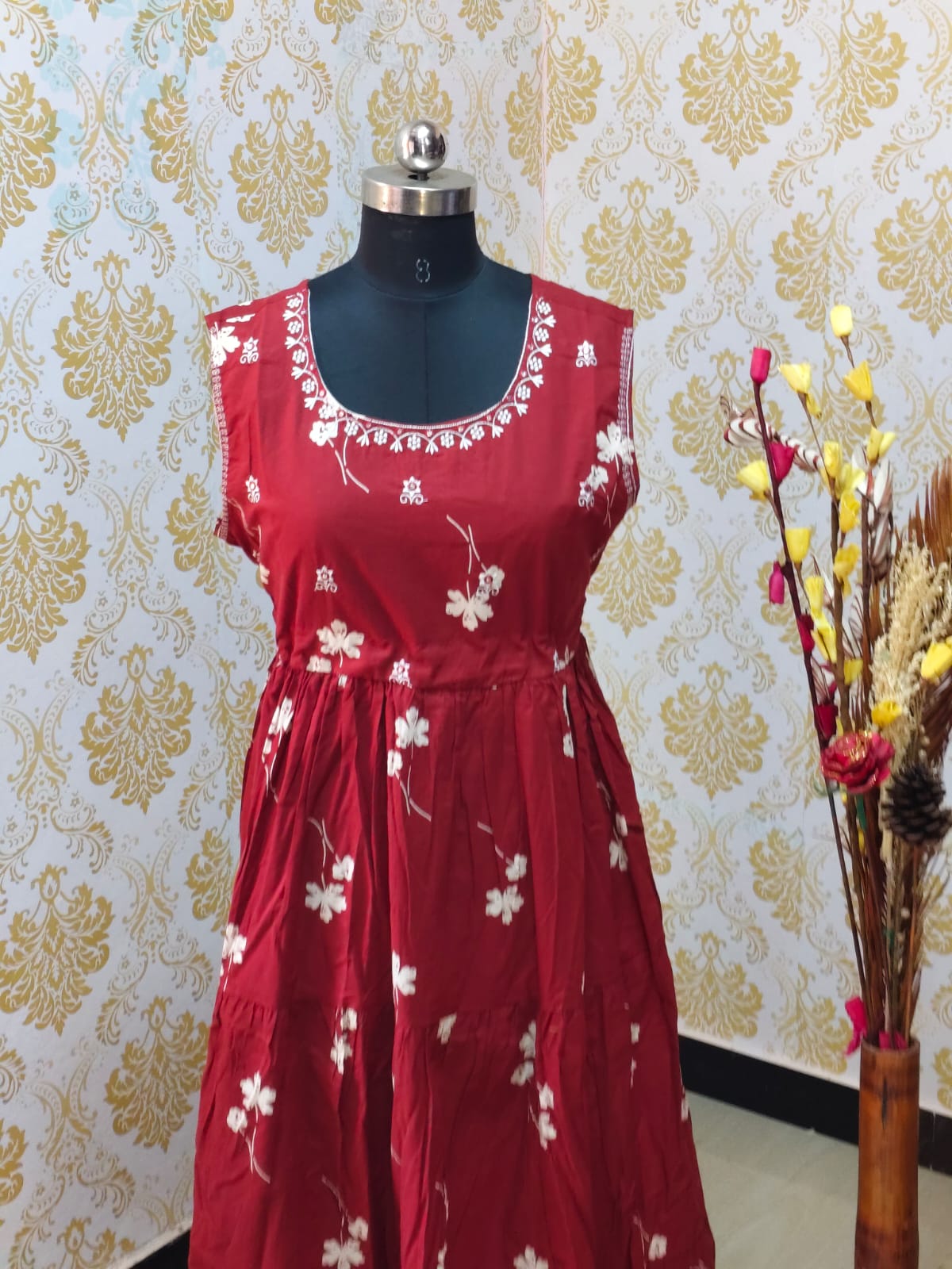 Cotton Long Frocks CLF39 - sleeves available inside
