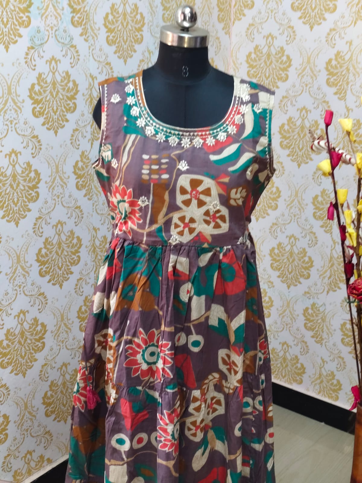Cotton Long Frocks CLF40 - sleeves available inside