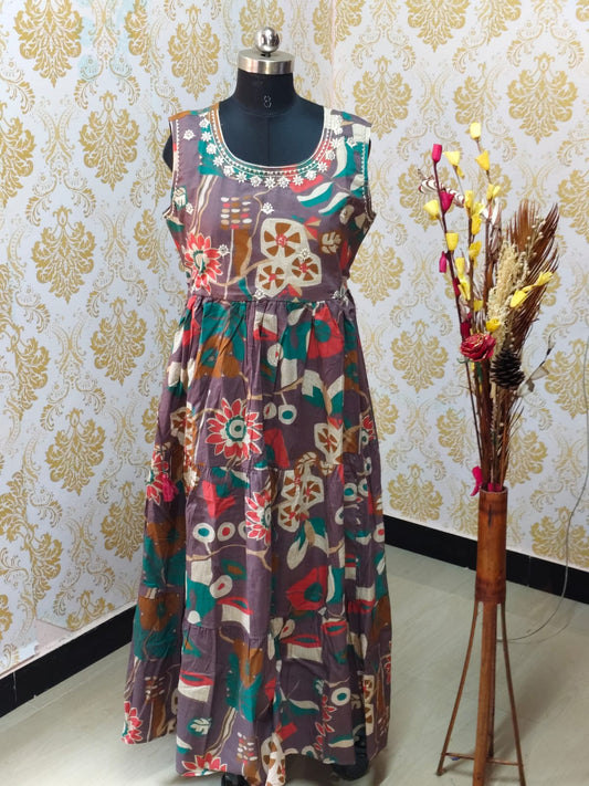 Cotton Long Frocks CLF40 - sleeves available inside