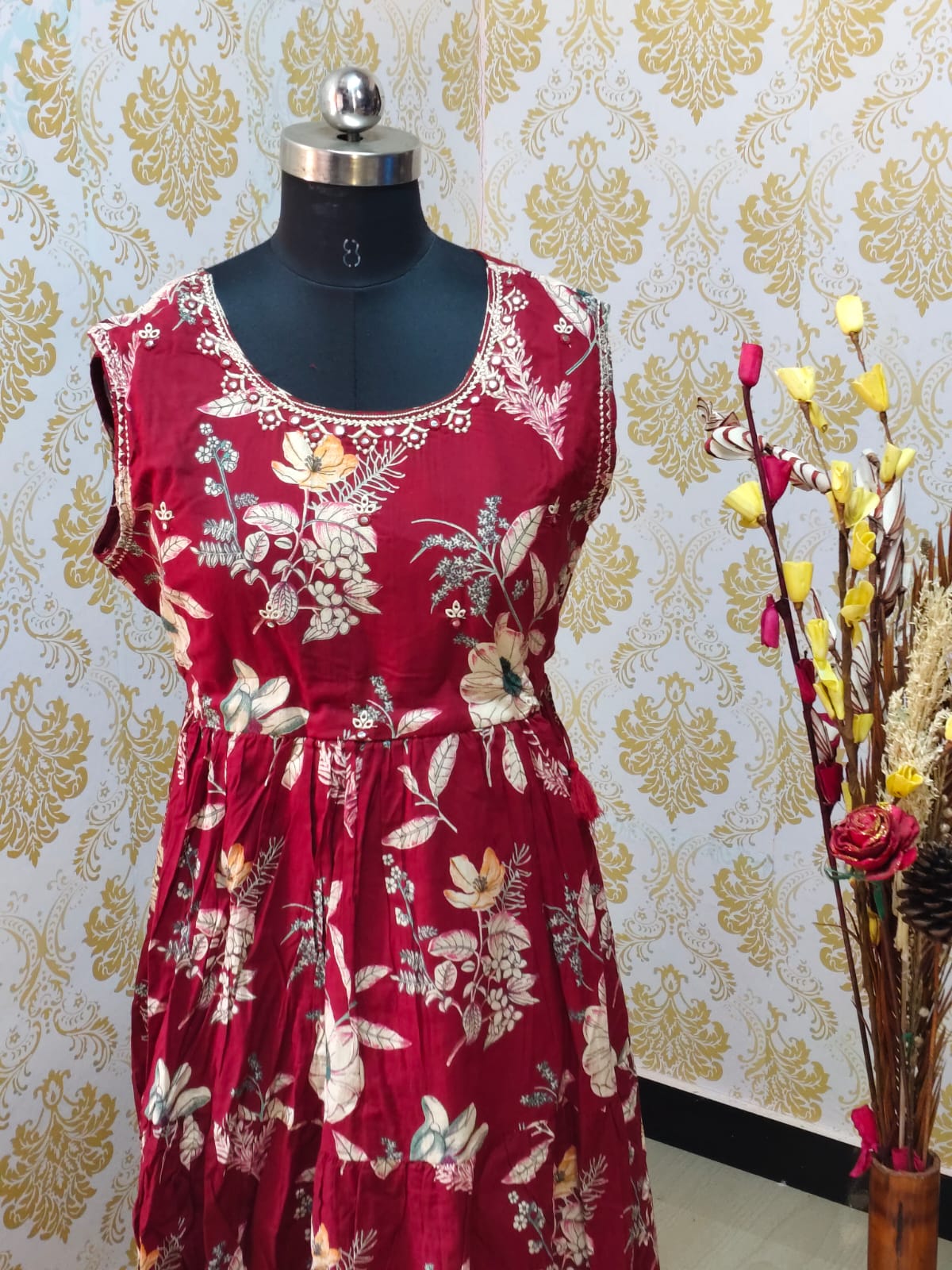 Cotton Long Frocks CLF41 - sleeves available inside