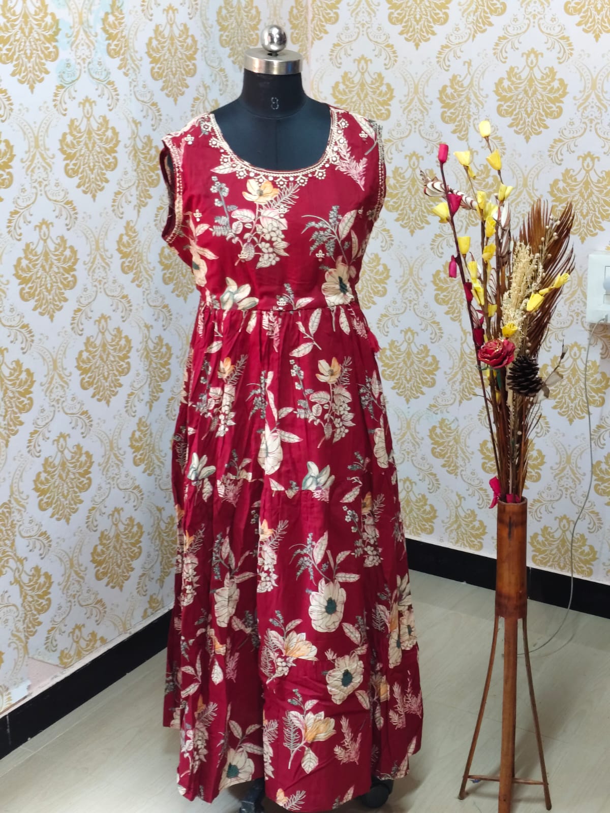Cotton Long Frocks CLF41 - sleeves available inside