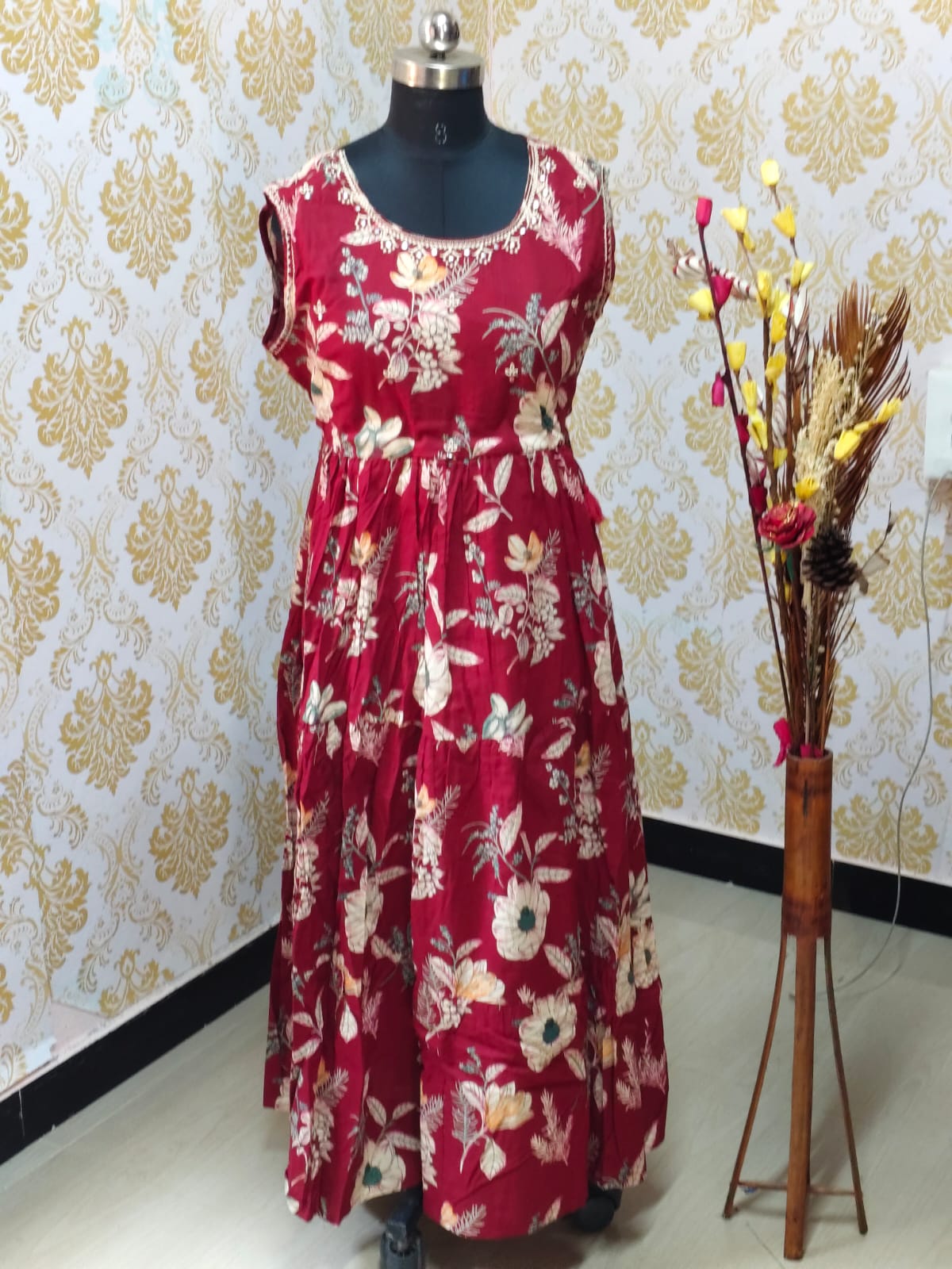 Cotton Long Frocks CLF41 - sleeves available inside