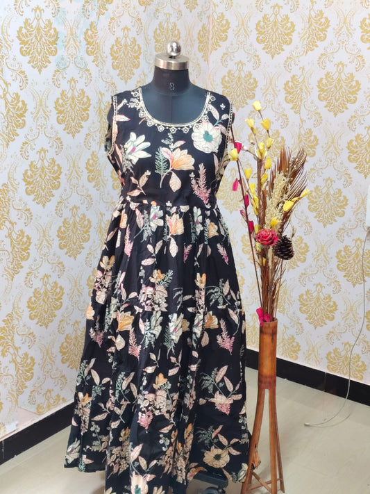 Cotton Long Frocks CLF42 - sleeves available inside