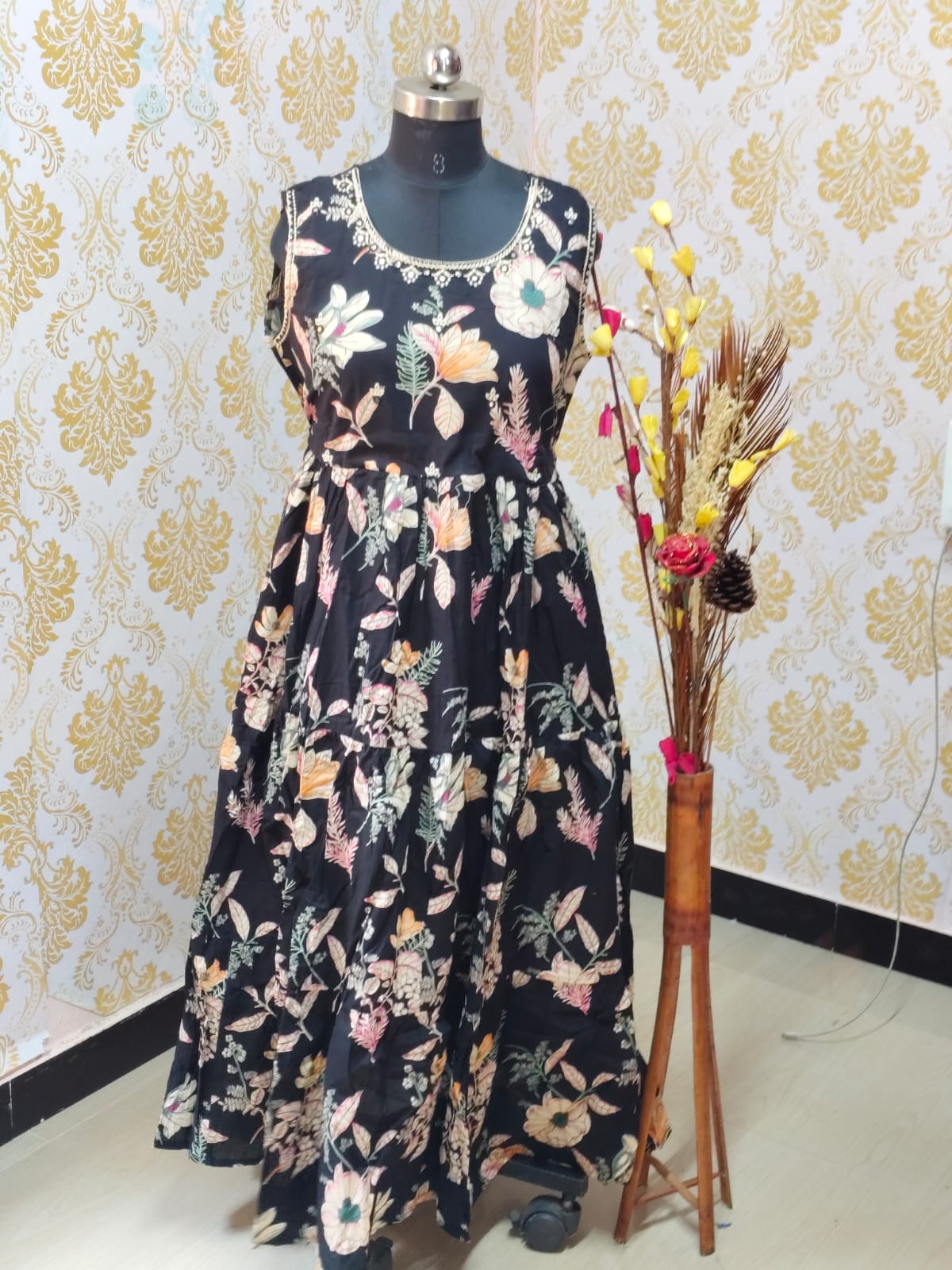 Cotton Long Frocks CLF42 - sleeves available inside