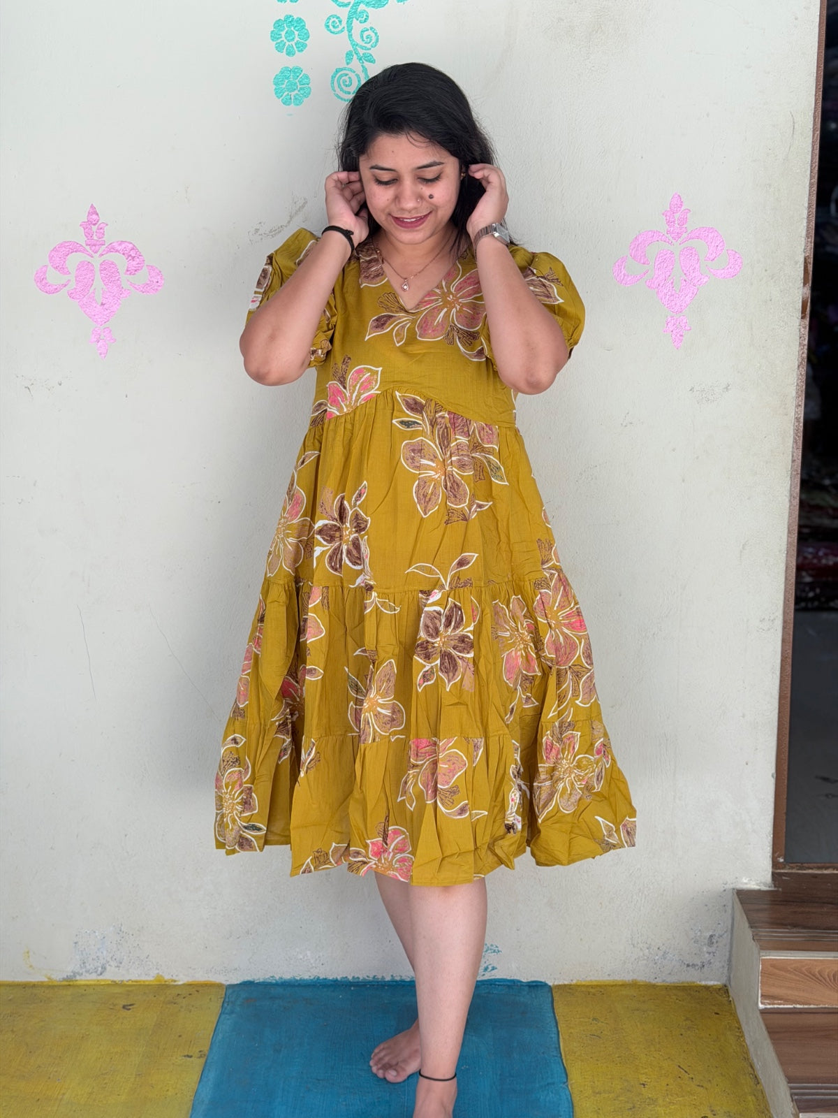 Cotton Floral Frock - CFF64