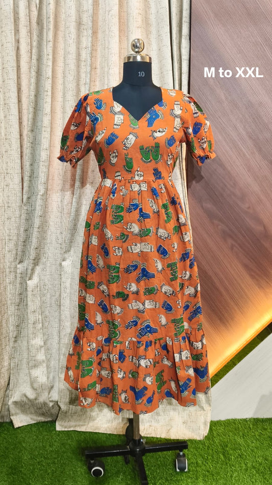 Kalamkari Anarkali Frock KAF22