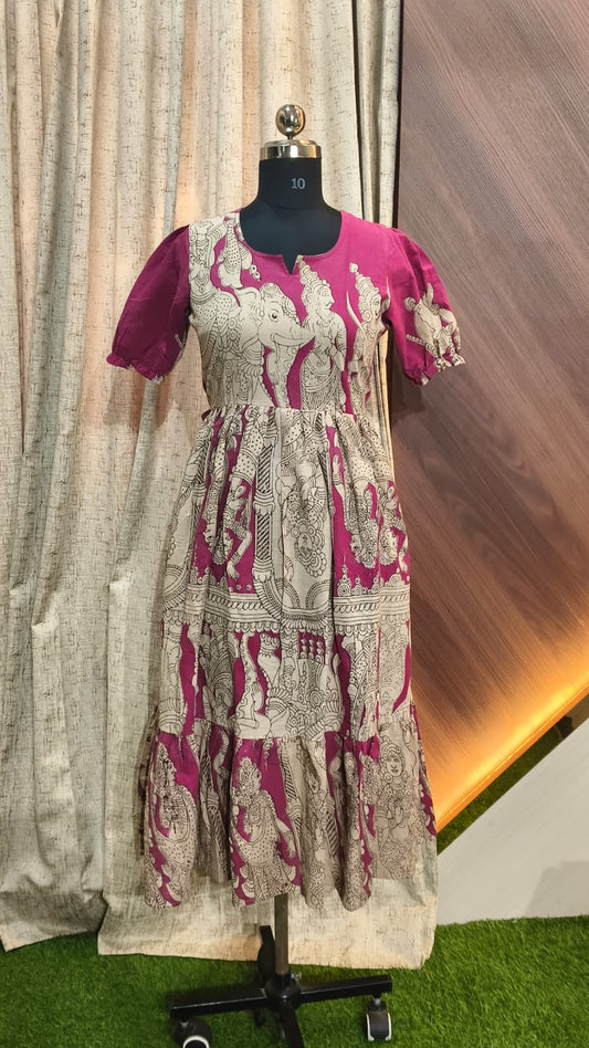 Kalamkari Anarkali Frock KAF24