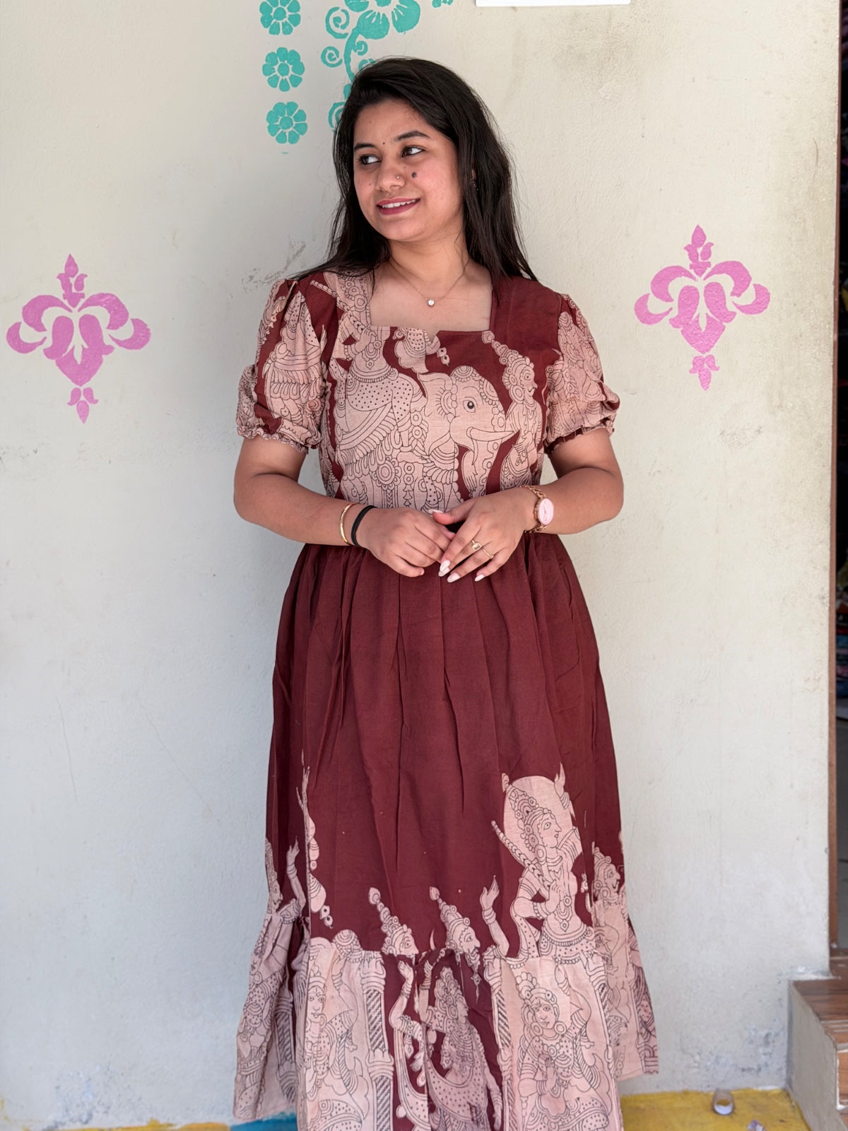 Kalamkari Anarkali Frock KAF18