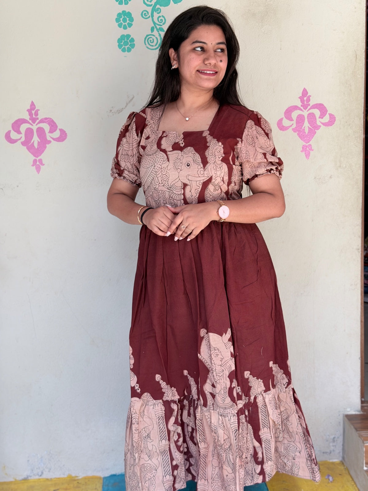 Kalamkari Anarkali Frock KAF18