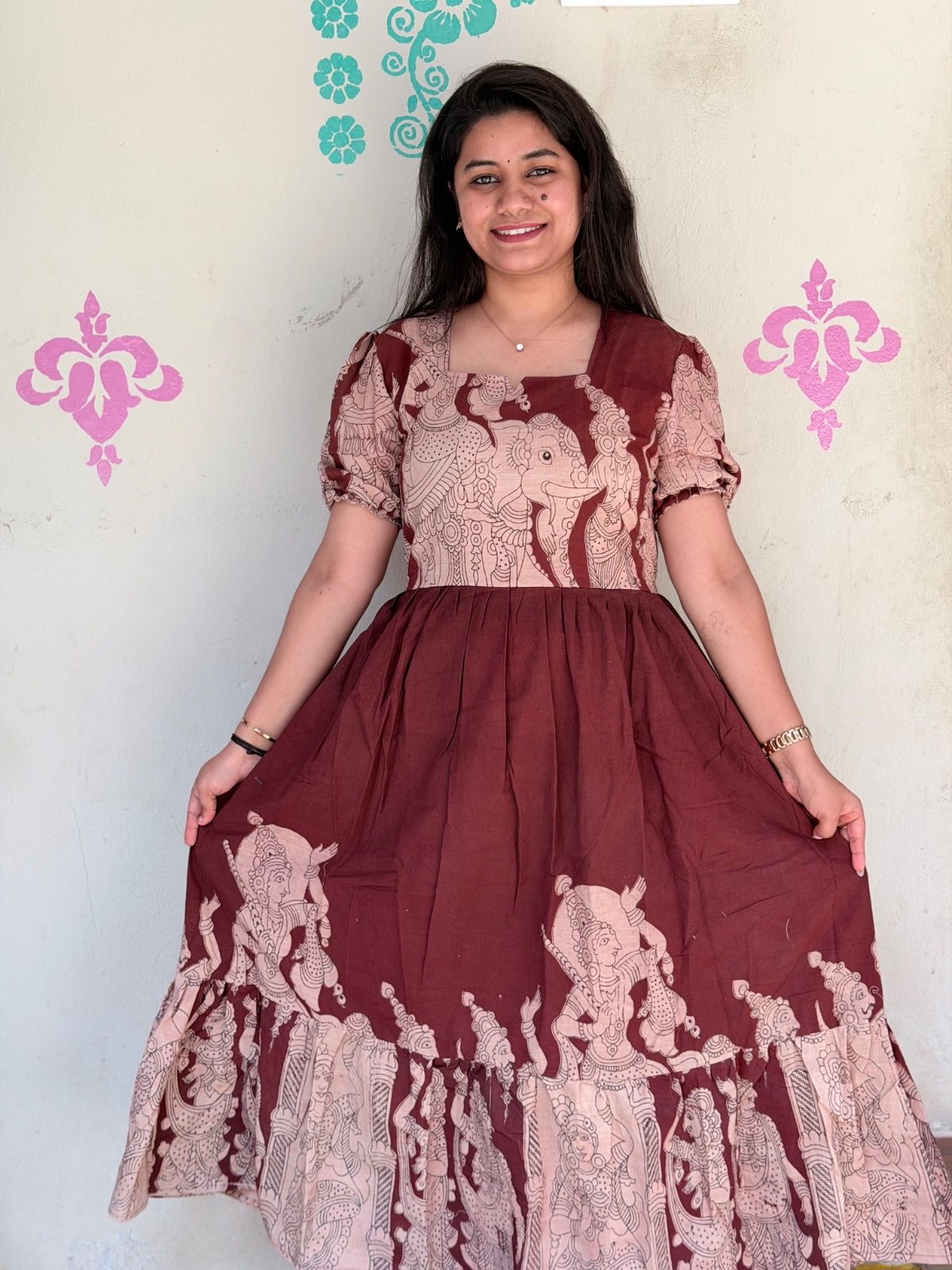 Kalamkari Anarkali Frock KAF18