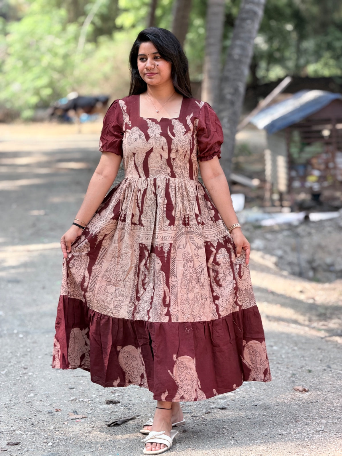 Kalamkari Anarkali Frock KAF18
