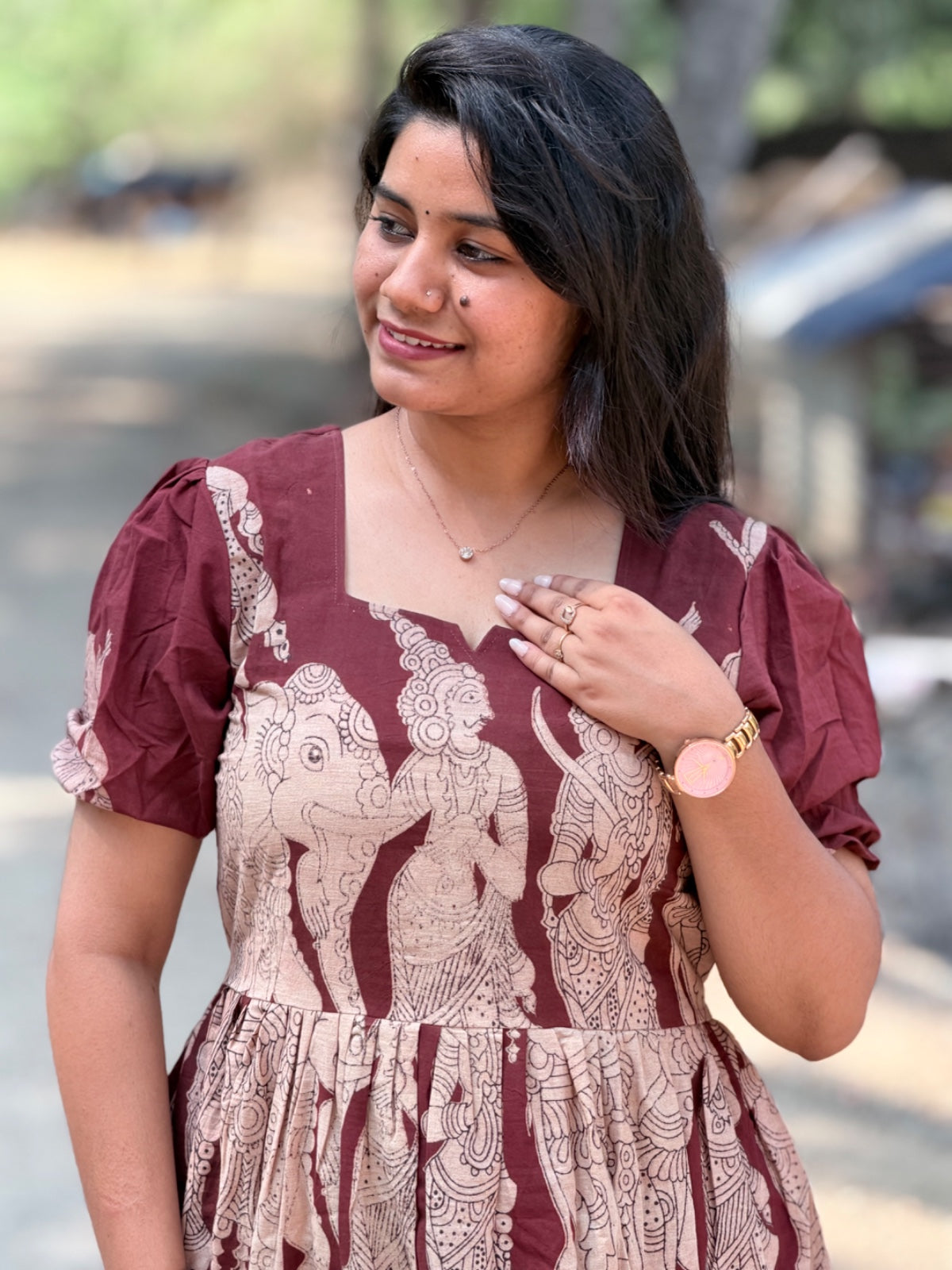 Kalamkari Anarkali Frock KAF18