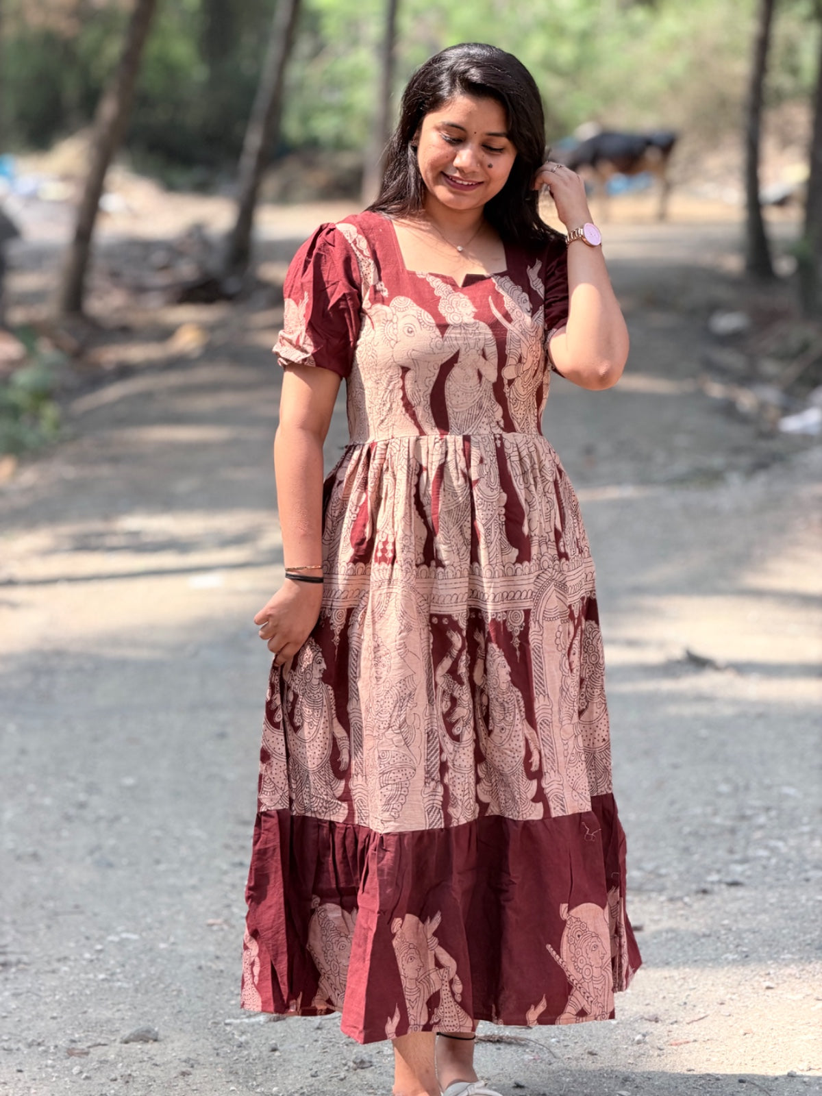 Kalamkari Anarkali Frock KAF18
