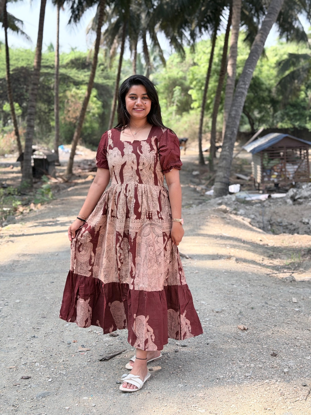 Kalamkari Anarkali Frock KAF18