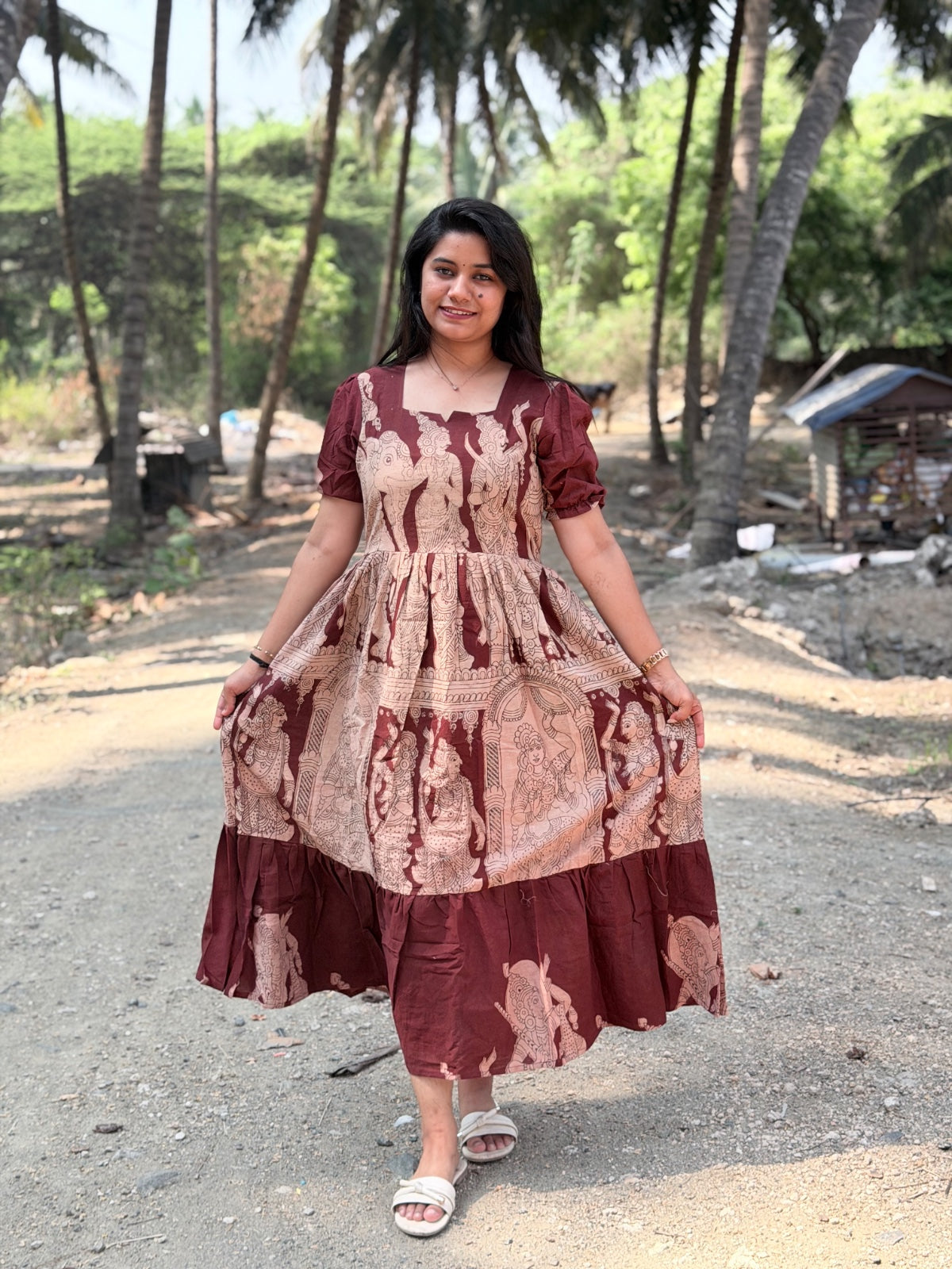 Kalamkari Anarkali Frock KAF18