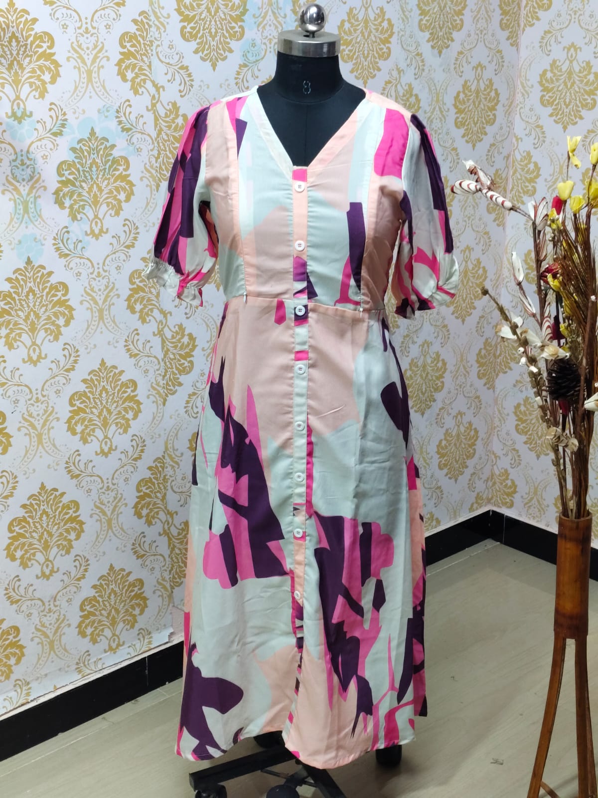 Cotton Ikkat Feeding Frock  IFF38