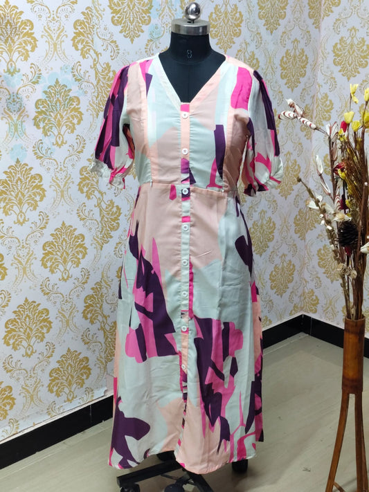 Cotton Ikkat Feeding Frock  IFF38