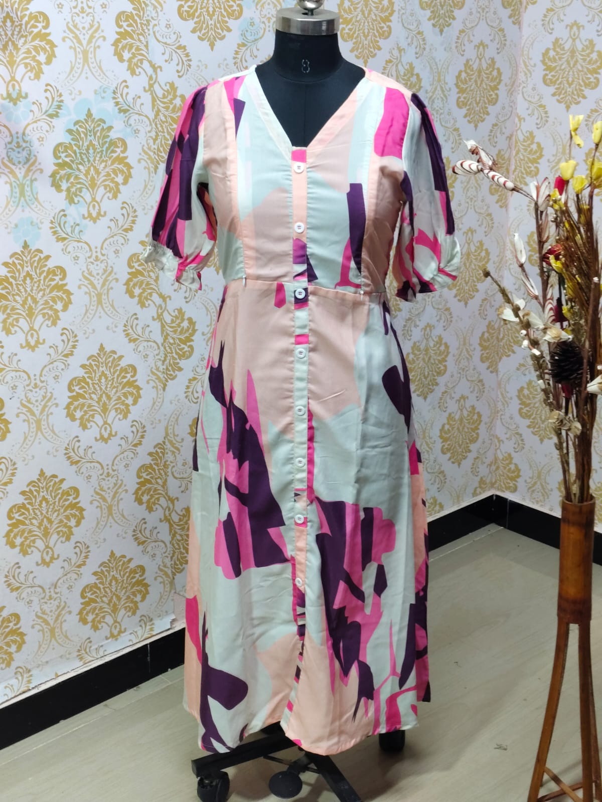 Cotton Ikkat Feeding Frock  IFF38