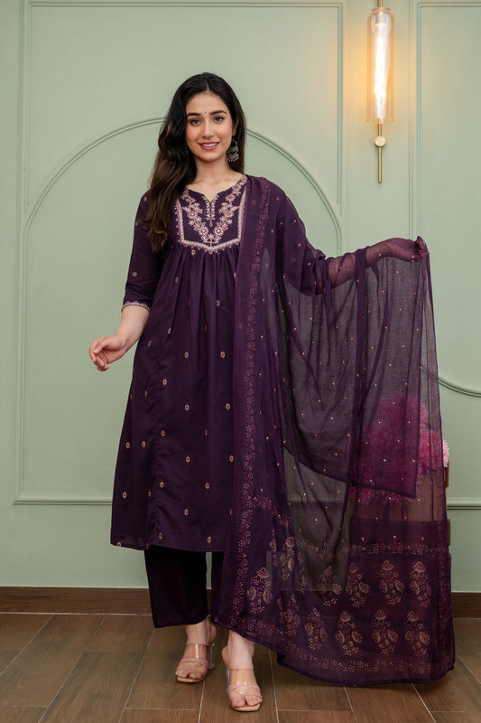 Cotton Floral Anarkali  -  AS67