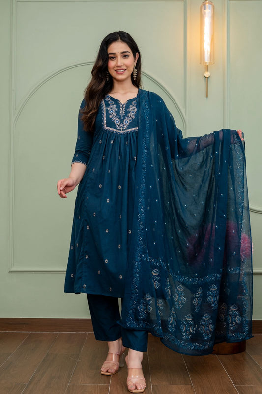 Cotton Floral Anarkali  -  AS70