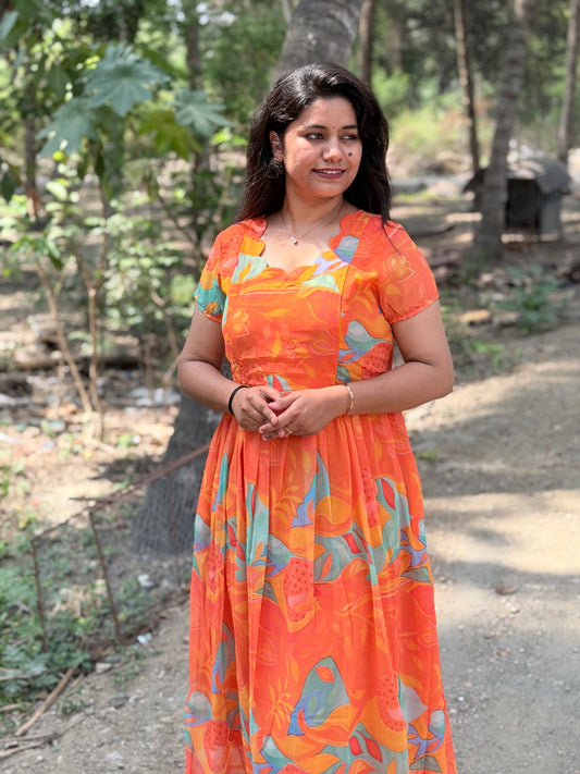 Georgette Floral Frock GFF49