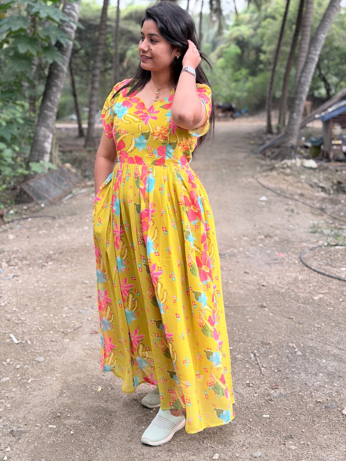 Georgette Floral Frock GFF50