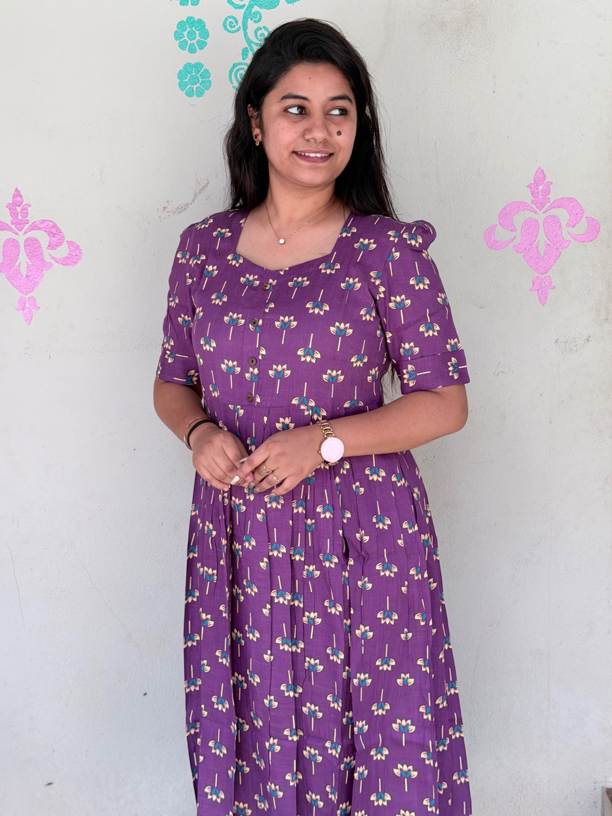 Cotton Floral Frock - CFF84
