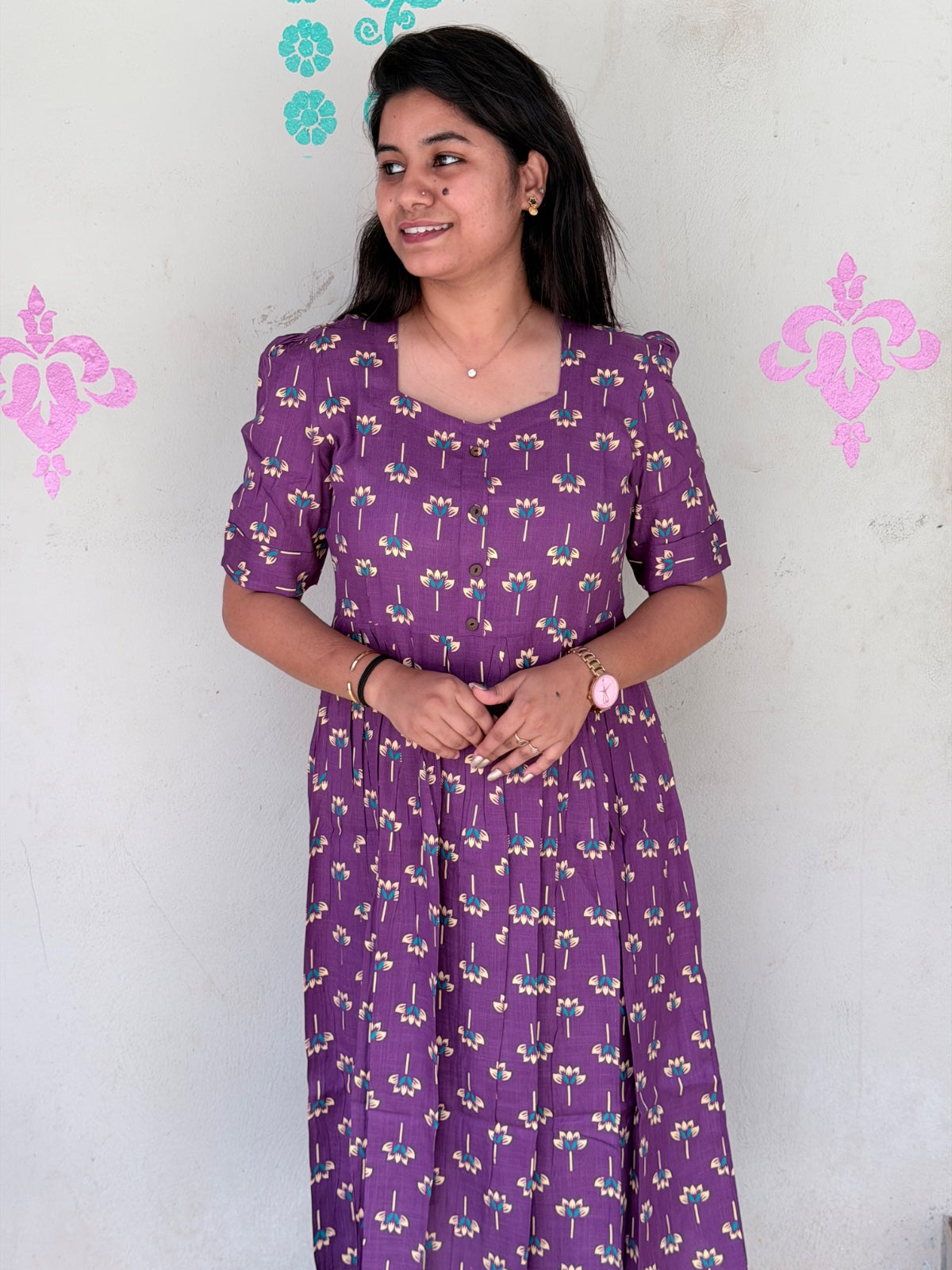 Cotton Floral Frock - CFF84