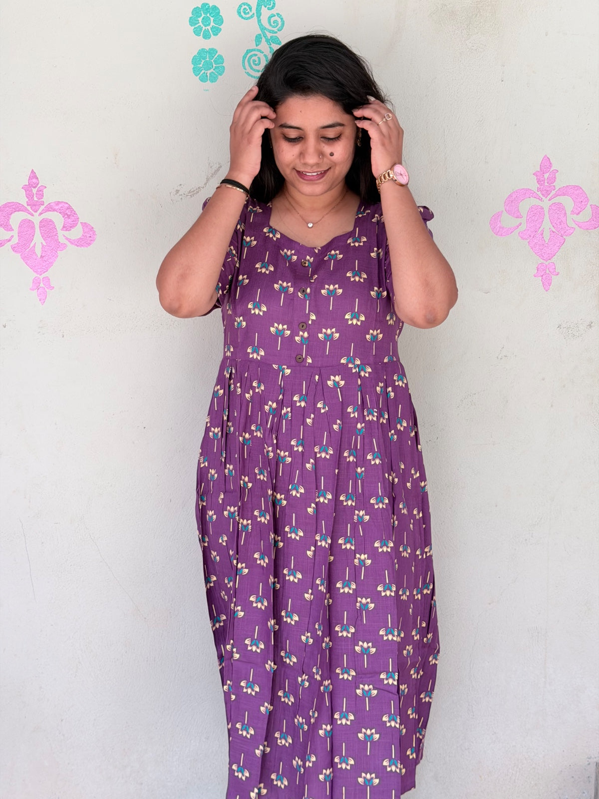 Cotton Floral Frock - CFF84