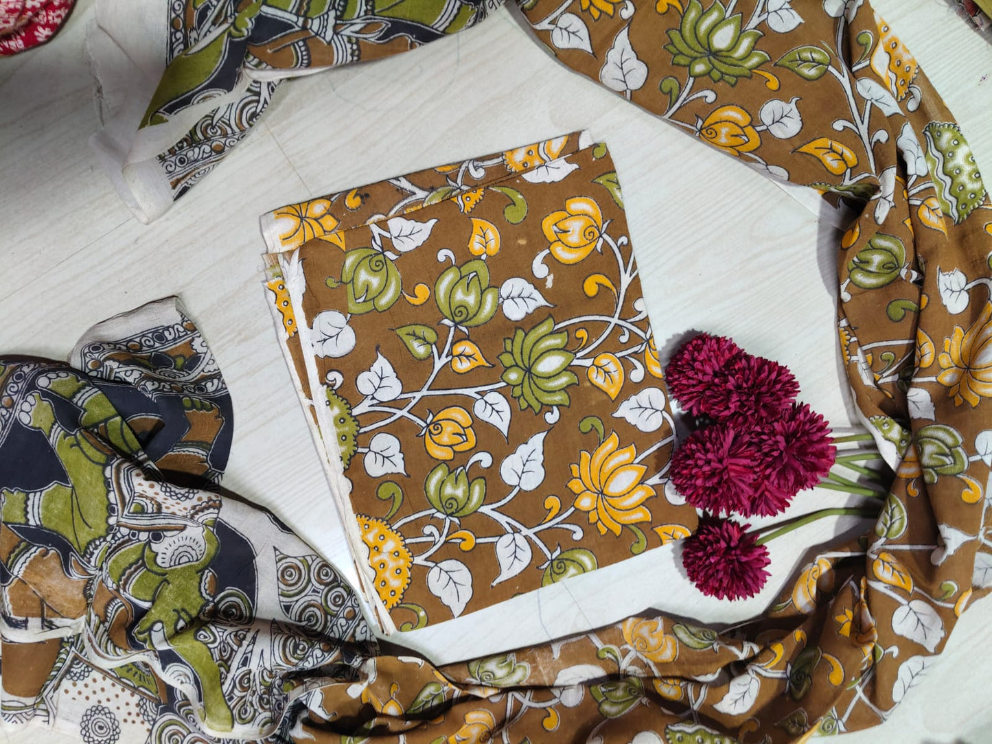 Kalamkari Top and Dupatta  RS22