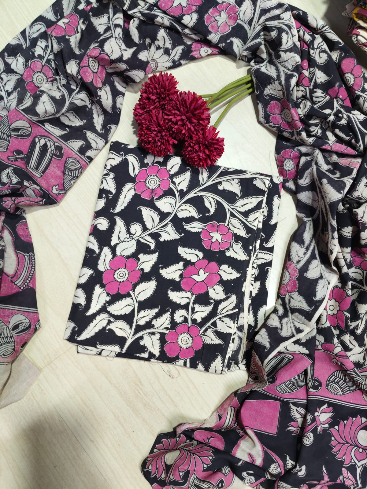 Kalamkari Top and Dupatta  RS21