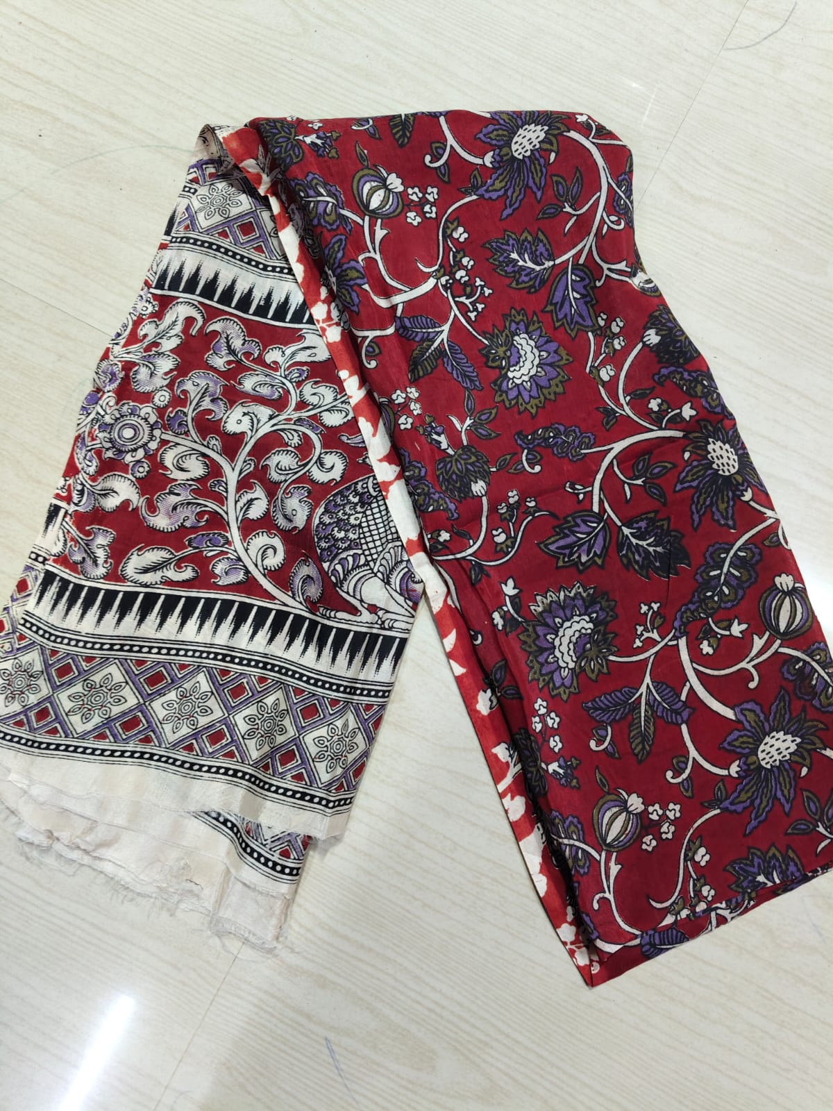 Kalamkari Duppatas (Cotton & Silk) KZD28