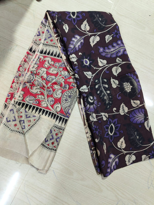 Kalamkari Duppatas (Cotton & Silk) KZD30