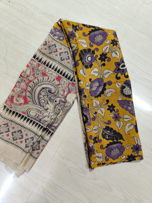 Kalamkari Duppatas (Cotton & Silk) KZD33