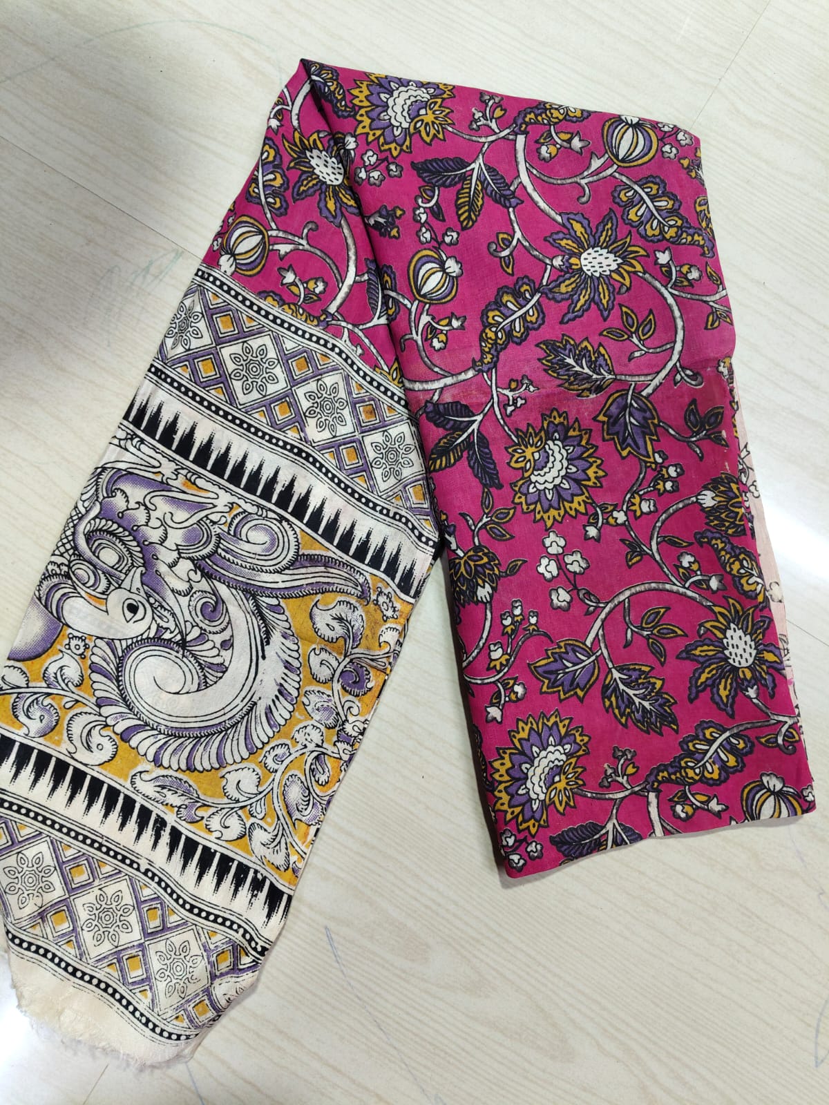 Kalamkari Duppatas (Cotton & Silk) KZD34