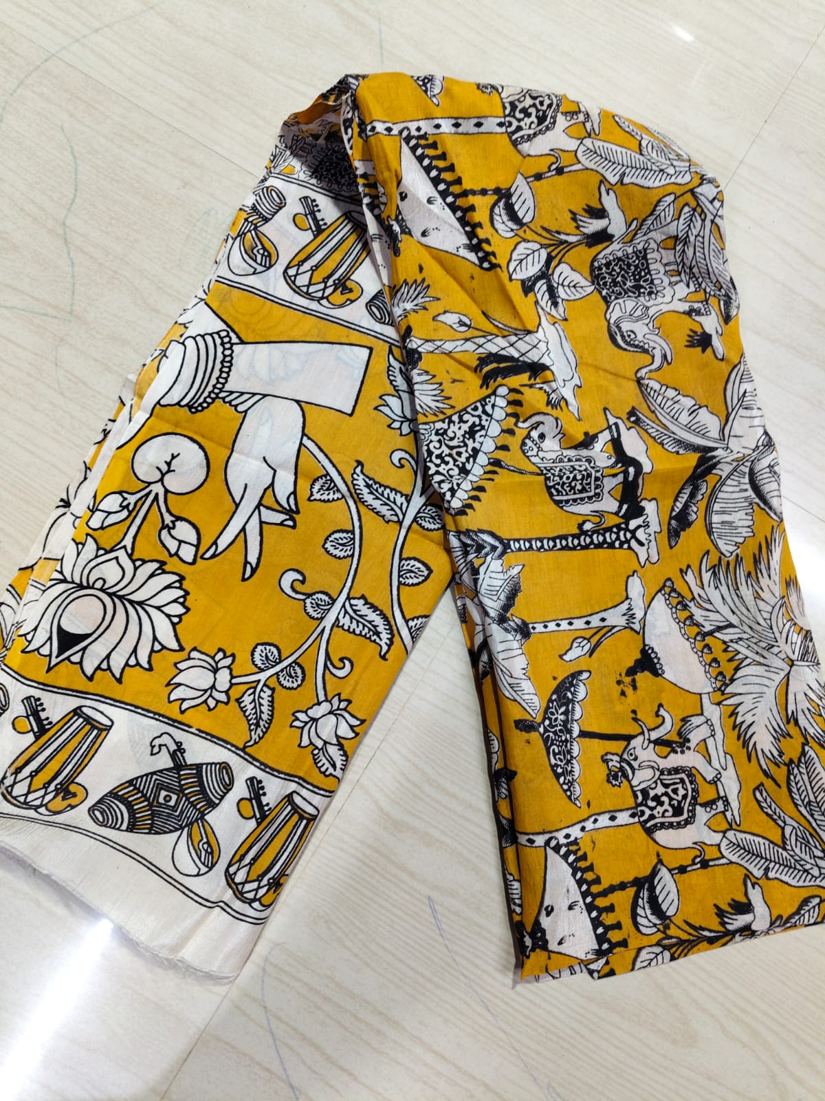 Kalamkari Duppatas (Cotton & Silk) KZD36
