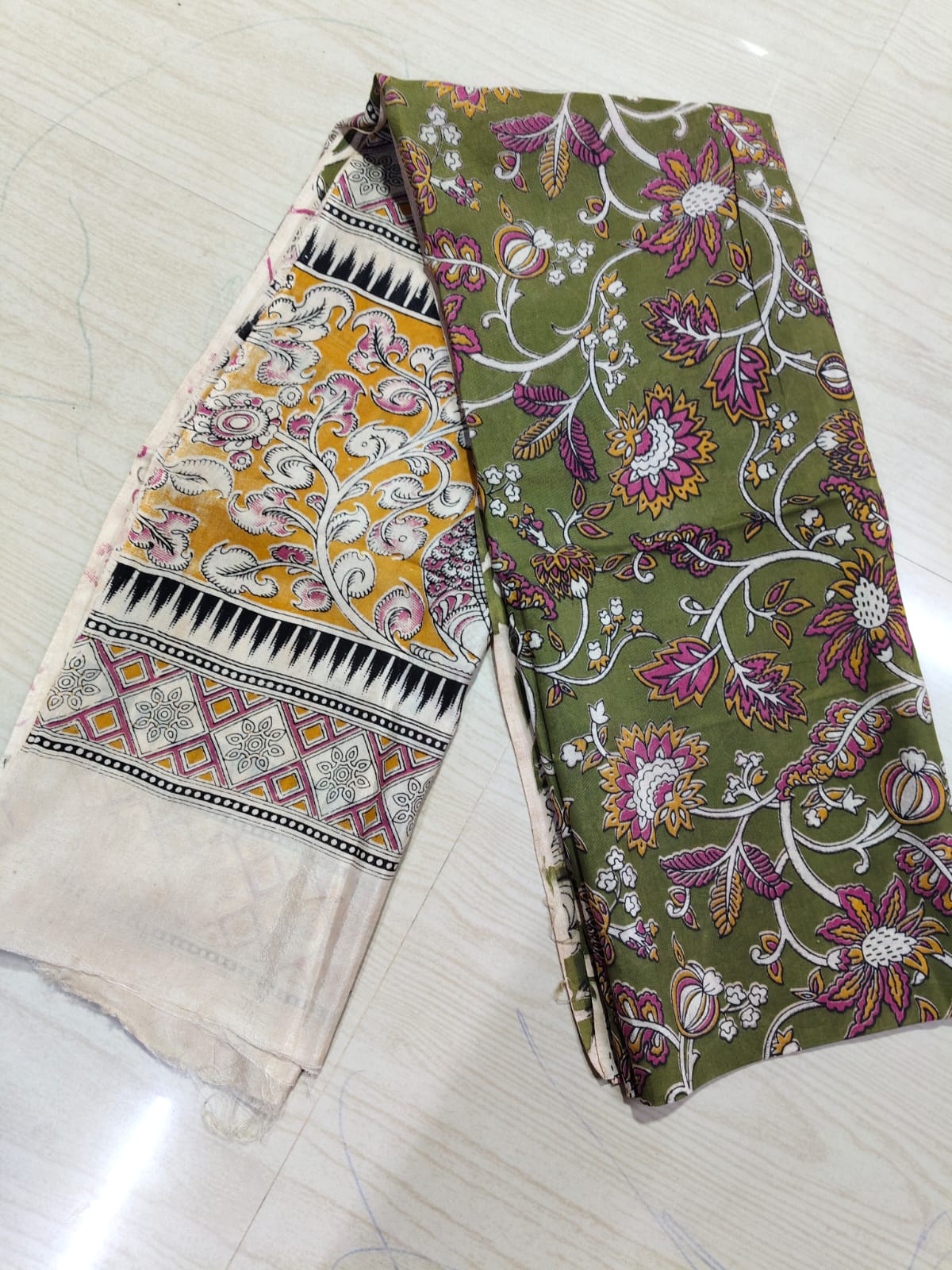 Kalamkari Duppatas (Cotton & Silk) KZD37