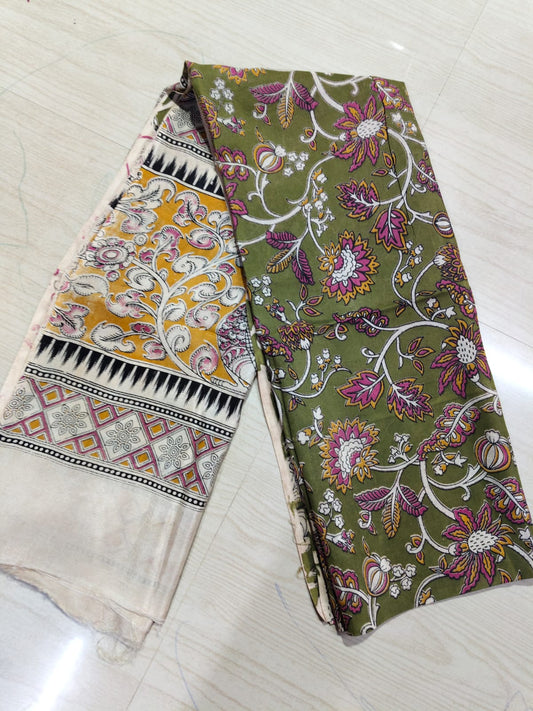 Kalamkari Duppatas (Cotton & Silk) KZD37
