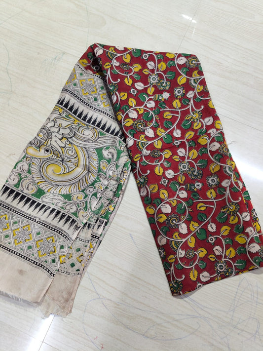 Kalamkari Duppatas (Cotton & Silk) KZD39
