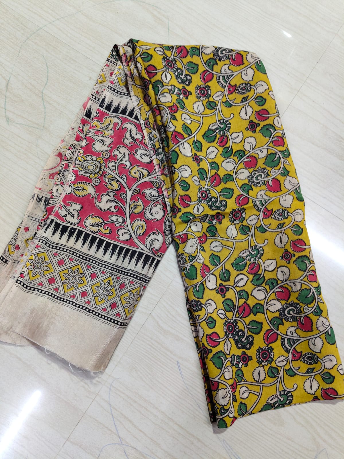 Kalamkari Duppatas (Cotton & Silk) KZD40