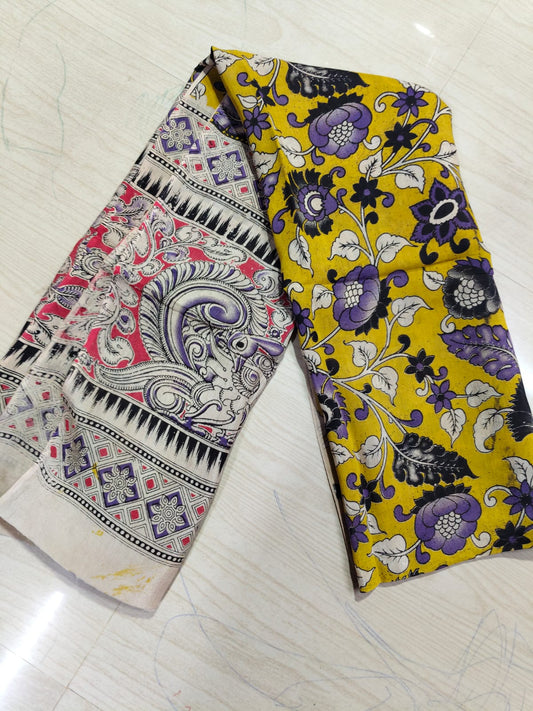 Kalamkari Duppatas (Cotton & Silk) KZD43