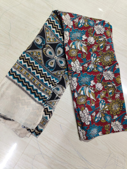 Kalamkari Duppatas (Cotton & Silk) KZD44