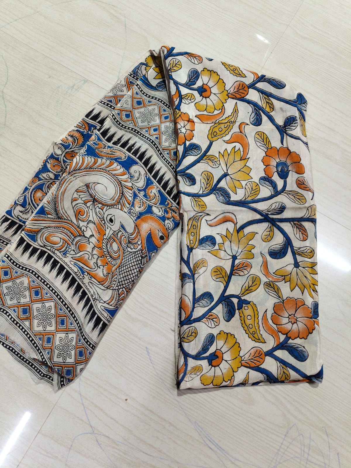 Kalamkari Duppatas (Cotton & Silk) KZD45