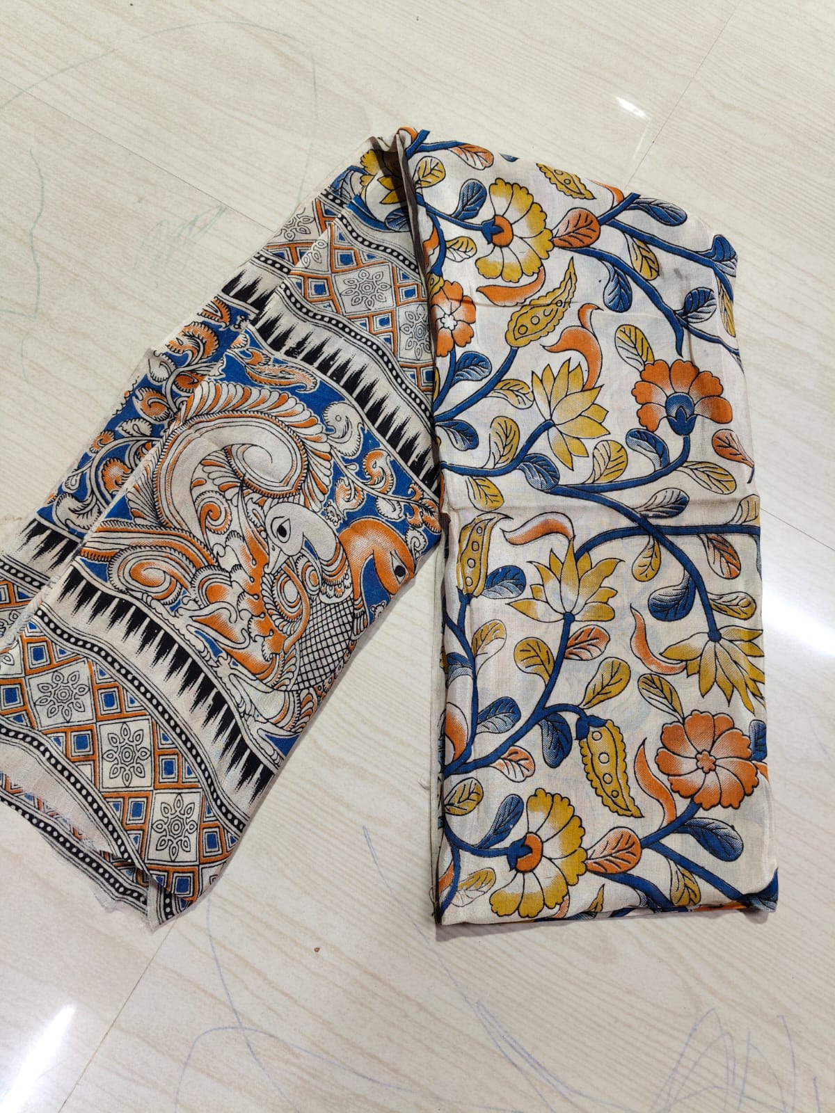 Kalamkari Duppatas (Cotton & Silk) KZD45