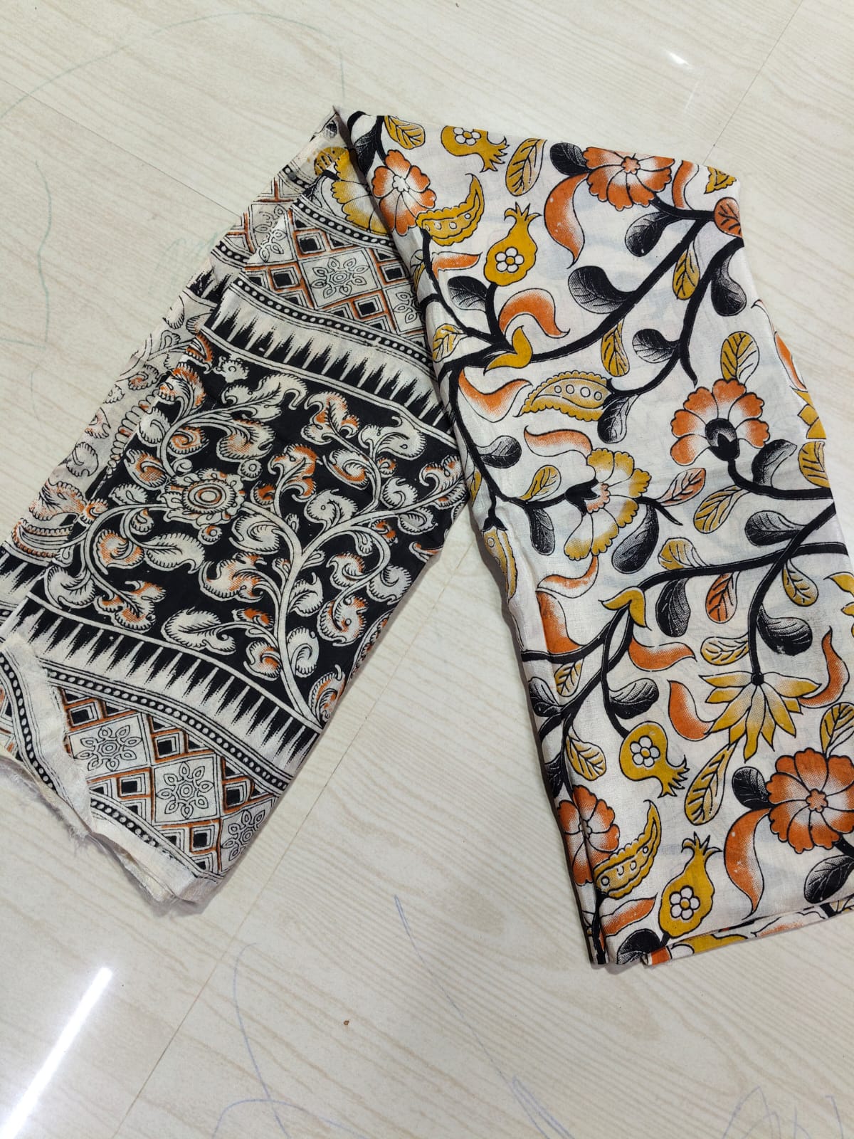 Kalamkari Duppatas (Cotton & Silk) KZD46
