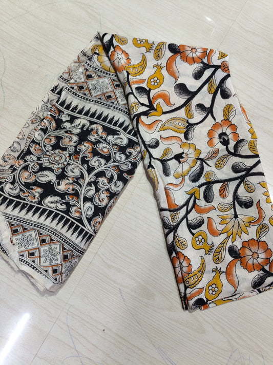 Kalamkari Duppatas (Cotton & Silk) KZD46