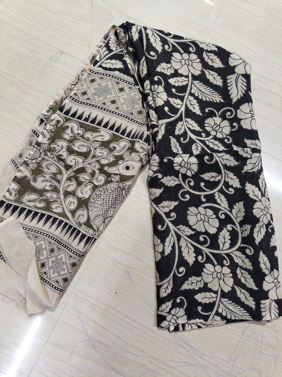 Kalamkari Duppatas (Cotton & Silk) KZD48