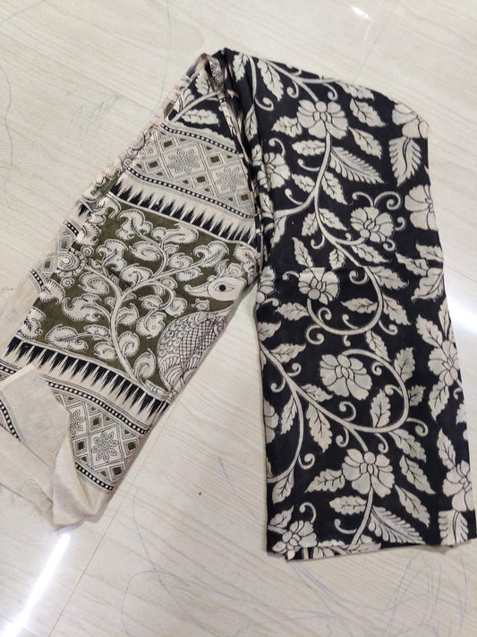 Kalamkari Duppatas (Cotton & Silk) KZD48