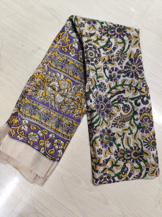 Kalamkari Duppatas (Cotton & Silk) KZD51