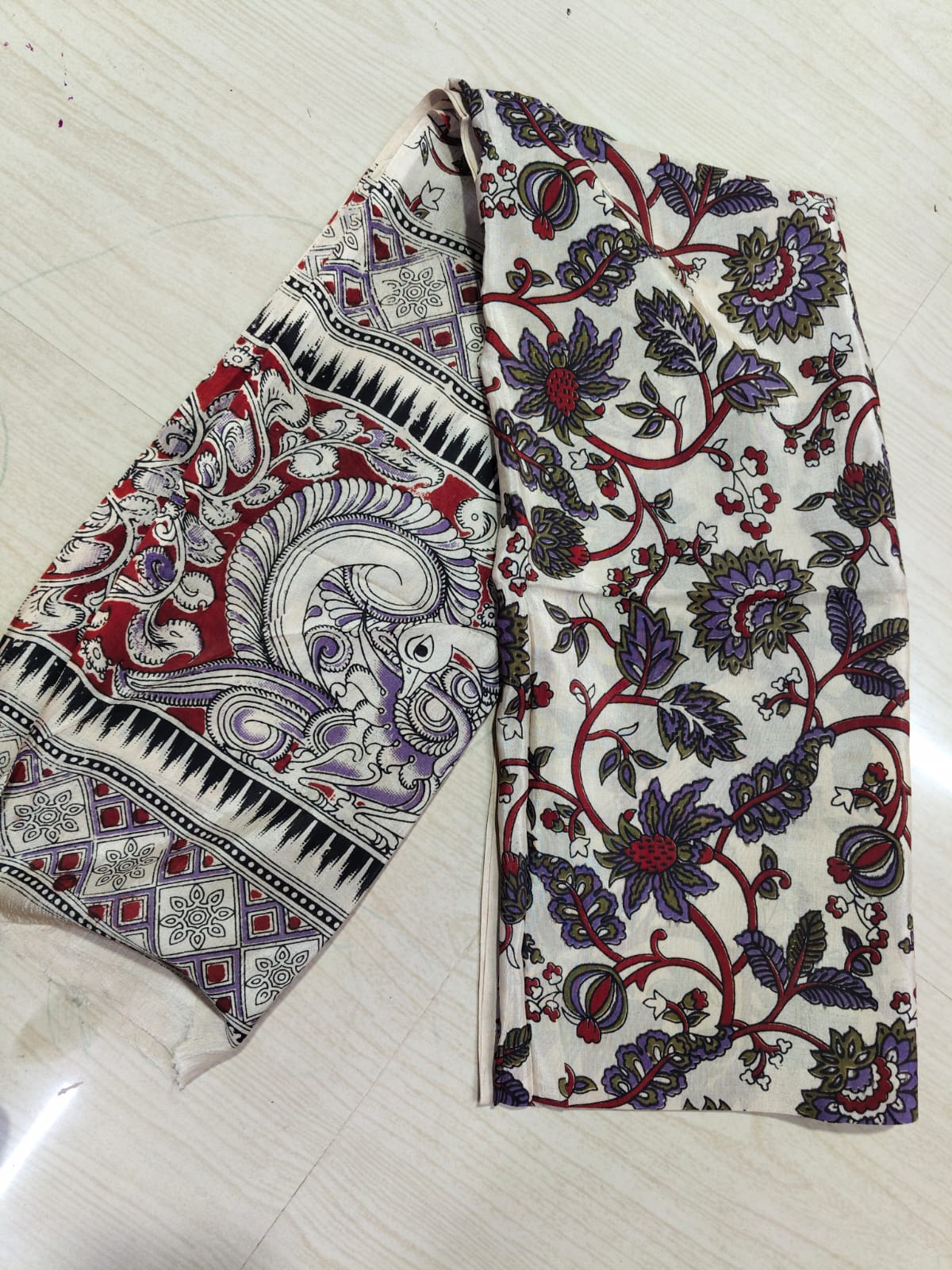 Kalamkari Duppatas (Cotton & Silk) KZD53